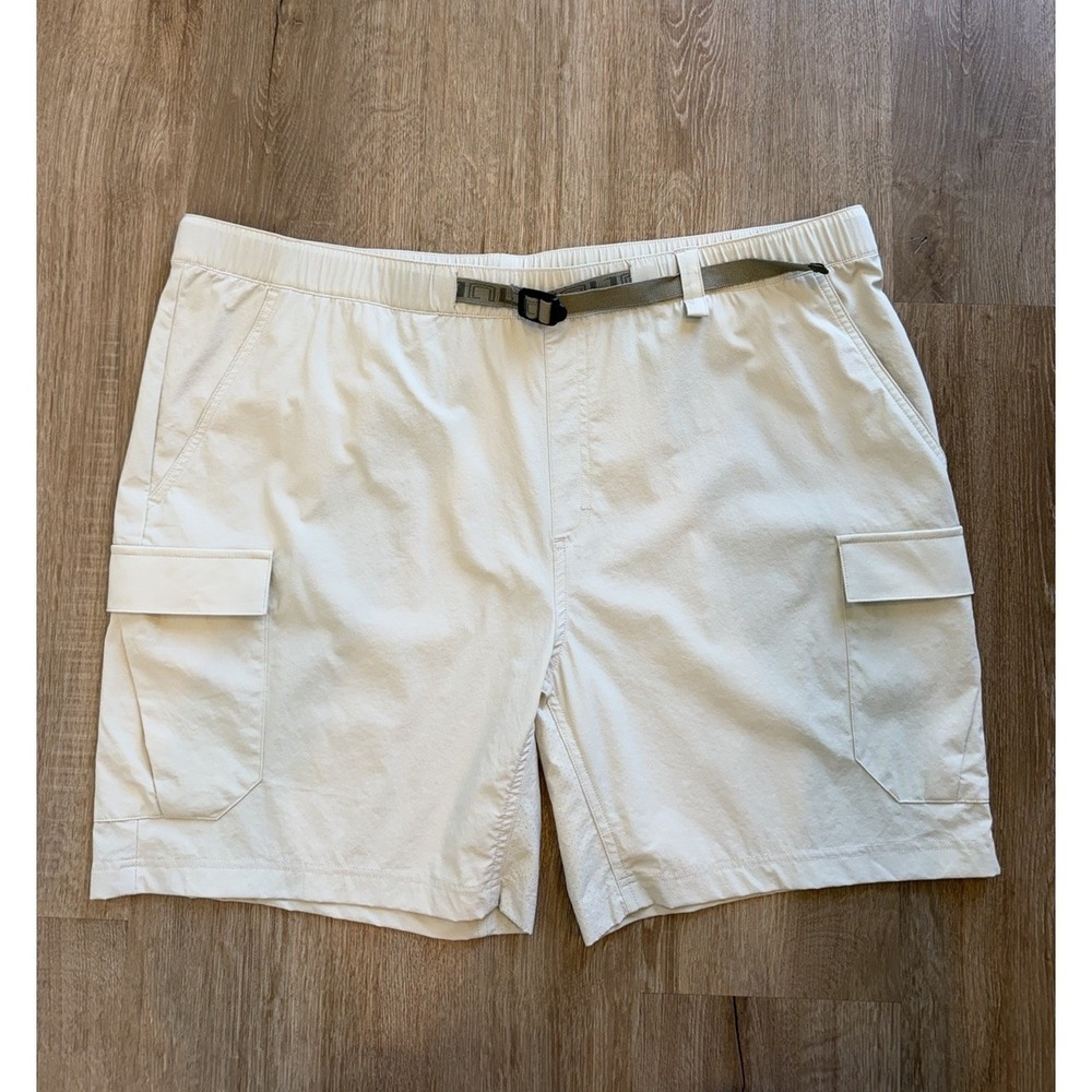 Huk Mens Creekbed 7" Belted Cargo Shorts Tan Fishing Performance Sz XXL